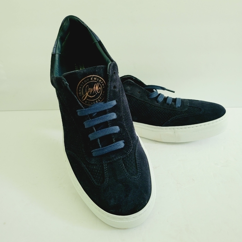 NEW Johnston & Murphy "Jake" Low-Top Lace Up Sneakers Navy Size 8.5